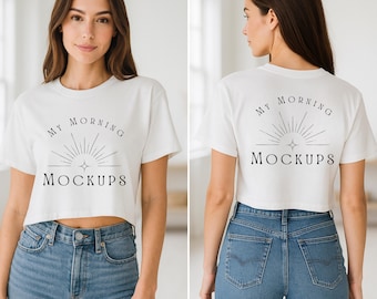 Crop Tee Size Chart Mockup: AS Colour 4062 Sizing Guide (JPG File