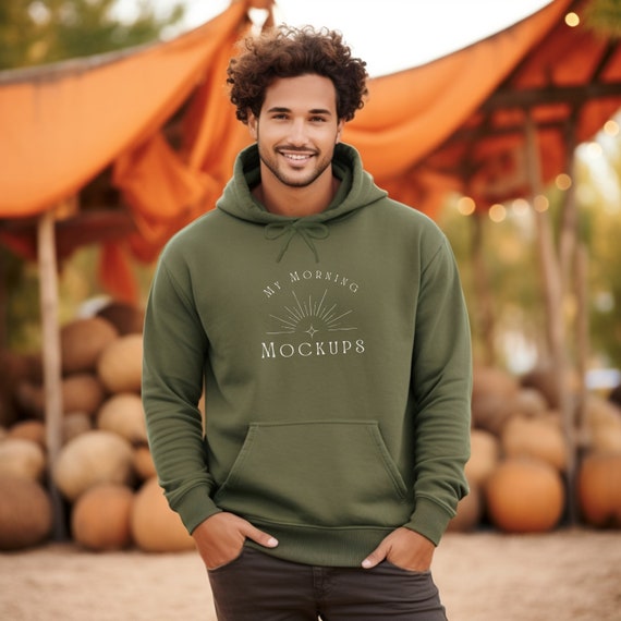 Army green pullover hoodie best sale