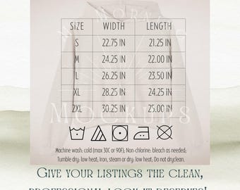 Bella Canvas 7506 Size Chart & Care (JPG)
