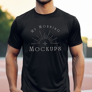Sport Tek 350 Mockup Tshirt Mockup Sport Tek 350 Black Mockup Athletic Mockup Men&#39;s Sport-Tek 350 Back Pickleball Mock-up Black Tshirt POD