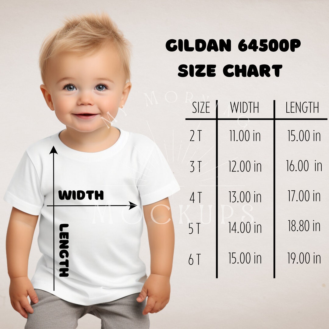 Gildan 64500P Youth Tshirt Size Chart Mockup (digital Download) Etsy