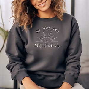 Gildan 18000 Mockup Gildan 18000 Dark Heather Mockup Gildan 18000 Sweatshirt Mockup Grey Sweatshirt Mock-Up Gildan 18000 Etsy Mock-Up Bundle