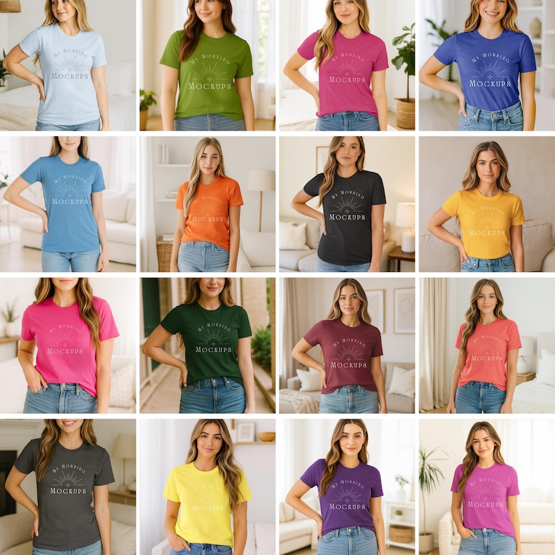 Gildan 64000 Mockup Bundle: T-Shirt Mockups + Size Chart image 2
