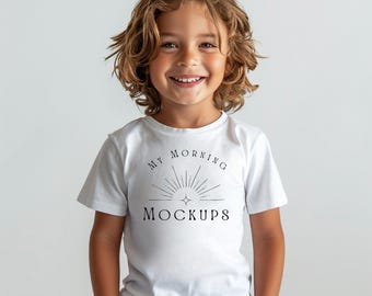 Gildan 5000B White Kids T-Shirt Mockup (JPG)
