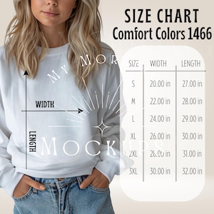 1466 Size Chart Comfort Colors 1466 Size Chart T-shirt Size Chart Comfort Colors 1466 Mockup 1466 Sweatshirt Size Chart 1466 Shirt Mockups