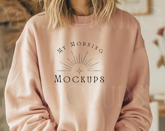 Peachy comfortkleuren 1466 mock-up sweatshirt mock-up comfortkleuren 1466 Peachy sweater mock-up ronde hals 1466 mockup print on demand
