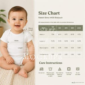 Rabbit Skins 4400 Size Chart Mockup