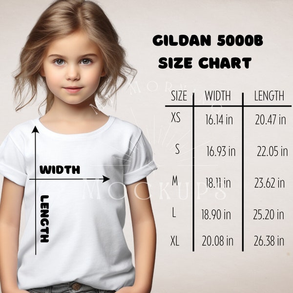 5000B Size Chart 5000B Mockup Gildan 5000B Size Chart Gildan 5000B Mock-up Youth T-Shirt Mockups Youth Mockup Baby Gildan 5000B Mock-up