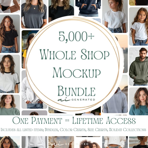 5000+ Mockup Bundle: Gildan, Bella Canvas, Comfort Colors (Digital Download)