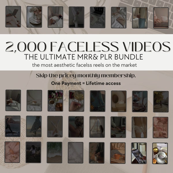 2.000 PLR Faceless Reels Master-Resell-Rechte, digitales Marketing, digitale Produktästhetik, Stockvideos für soziale Medien, Instagram und TikTok