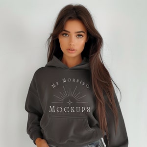 Gildan 18500 Mockup Hoodie Mockup Charcoal Gildan 18500 Mockup Grey 18500 Hoodie Mockup Gildan 18500 Charcoal Mock-up For Print on Demand