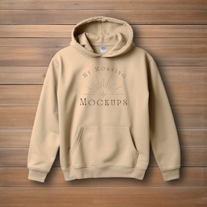 Gildan 18500 Mockup Sand Hoodie Mockup Gildan 18500 Sand Mockup Flat Lay Mock Up 18500 Sand Mock-Up Hoodie Mockups Flat-Lay Print On Demand