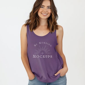 Grape Comfort Colors 9360 Mockup Purple Tank Top Mock-Up for Print on Demand Grape 9360 Mockup Shirt Mockups Grape Comfort Colors Mockup