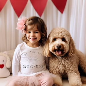 Rabbit Skins 3302 Mockup T-Shirt Mock-up Long Sleeve Mockups Kids T-Shirt Mock up White Rabbit Skins 3302 Mock-up Valentine Mockup for kid