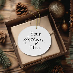 Ornament Mockup Christmas Ornament Mock-up Ceramic Ornament Mock Up White Ornament Mockup Print On Demand Round Ornament Christmas Mockups