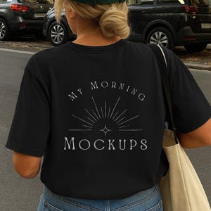 Comfort Colors Mockup 1717 Mockup Tshirt Mockup 1717 Black Mockup 1717 Black Mock-up Back of shirt Black Oversized Crewneck Summer Mockup