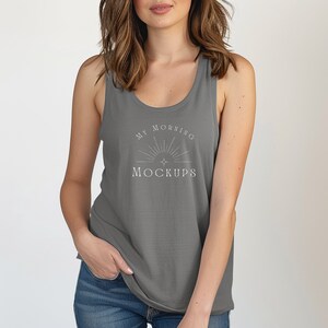 Pepper Comfort Colors 9360 Mockup Grey Tank Top Mock-Up for Print on Demand Pepper 9360 Mockup Shirt Mockups Grey Comfort Colors Mockups