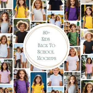 Gildan 5000b Mockup Bundle Back To School Bella Canvas 3001Y T-Shirt Mock-Up Bundle Youth Shirt Mock Up Mock Ups Mockup Kid T Shirt Mockups