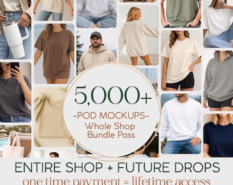 Whole Shop Mockup Bundle - Die gesamte Bibliothek enthält Gildan Comfort Colors Bella Canvas Rabbit Skins Lane Seven Zubehör, Canva Templates +