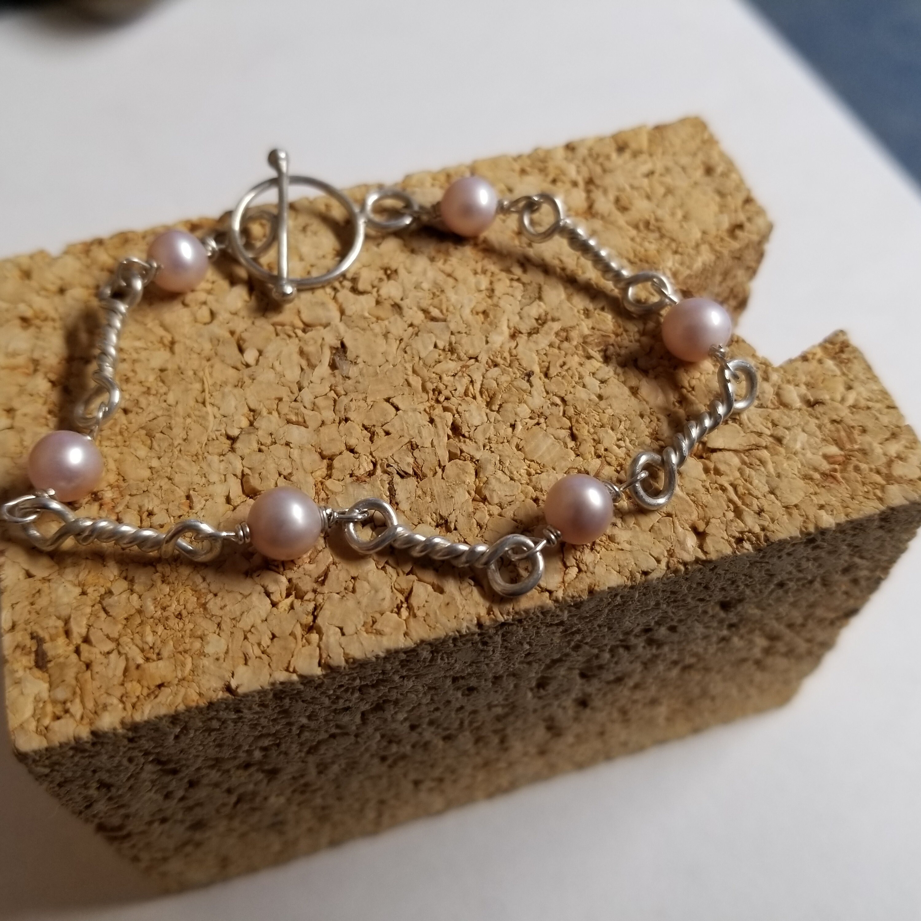 ブレスレット Twist Pearl Bracelet #9904 Freshwater Pearl Twist Bracelet Sterling Silver Clasp | eBay
