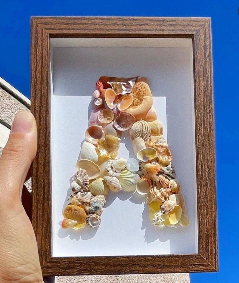 Personalized Seashell Letter Art - Framed Beach Decor - Etsy