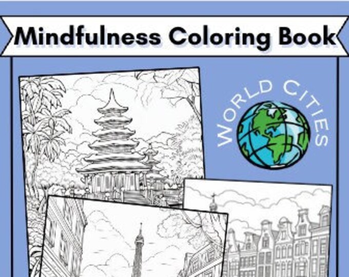 Livre de coloriage de pleine conscience des villes du monde