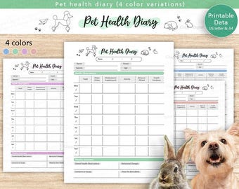 Pet Health Diary Printable: Weekly Pet Care Sheet (PDF)