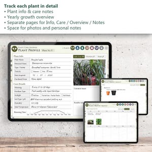 Digital Plant Care Journal for Goodnotes | 219-Page Hyperlinked Planner for 40 Plants | Green Design image 4