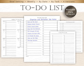 To Do List Printable: Weekly, Task & Goal Planner (US Letter, A4)