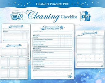 Editable Cleaning Checklist: Weekly Planner Printable (PDF)