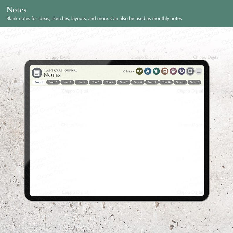 Digital Plant Care Journal for Goodnotes | 219-Page Hyperlinked Planner for 40 Plants | Green Design image 8