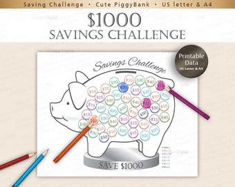 5 Dollar Savings Challenge - 1000 Dollars Total/year
