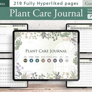 Digital Plant Care Journal: Goodnotes Planner, 40 Plants (PDF)