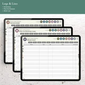 Digital Plant Care Journal for Goodnotes | 219-Page Hyperlinked Planner for 40 Plants | Green Design image 7