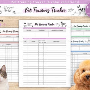 Afdrukbare huisdiertrainingtracker: trainingslogboek honden en puppy&#39;s (pdf)