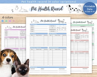 Pet Health Record Printable: Vaccination & Medication Log (PDF)