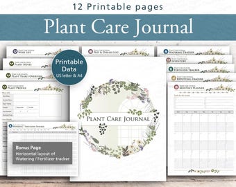 Plant Care Journal Printable: Watering & Fertilizer Tracker (Digital Download)