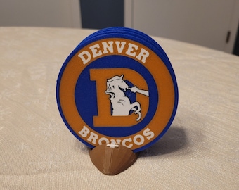 Denver Broncos Coasters Set (Classic)- 3D Printed - (Set of 4)