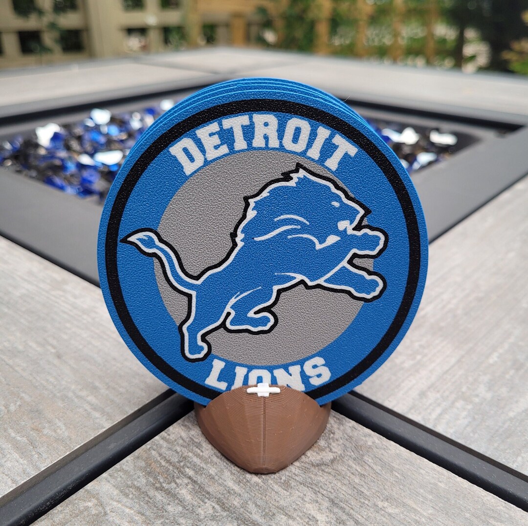 Detroit Lions Coasters Set 3D Printed set of 4 Etsy