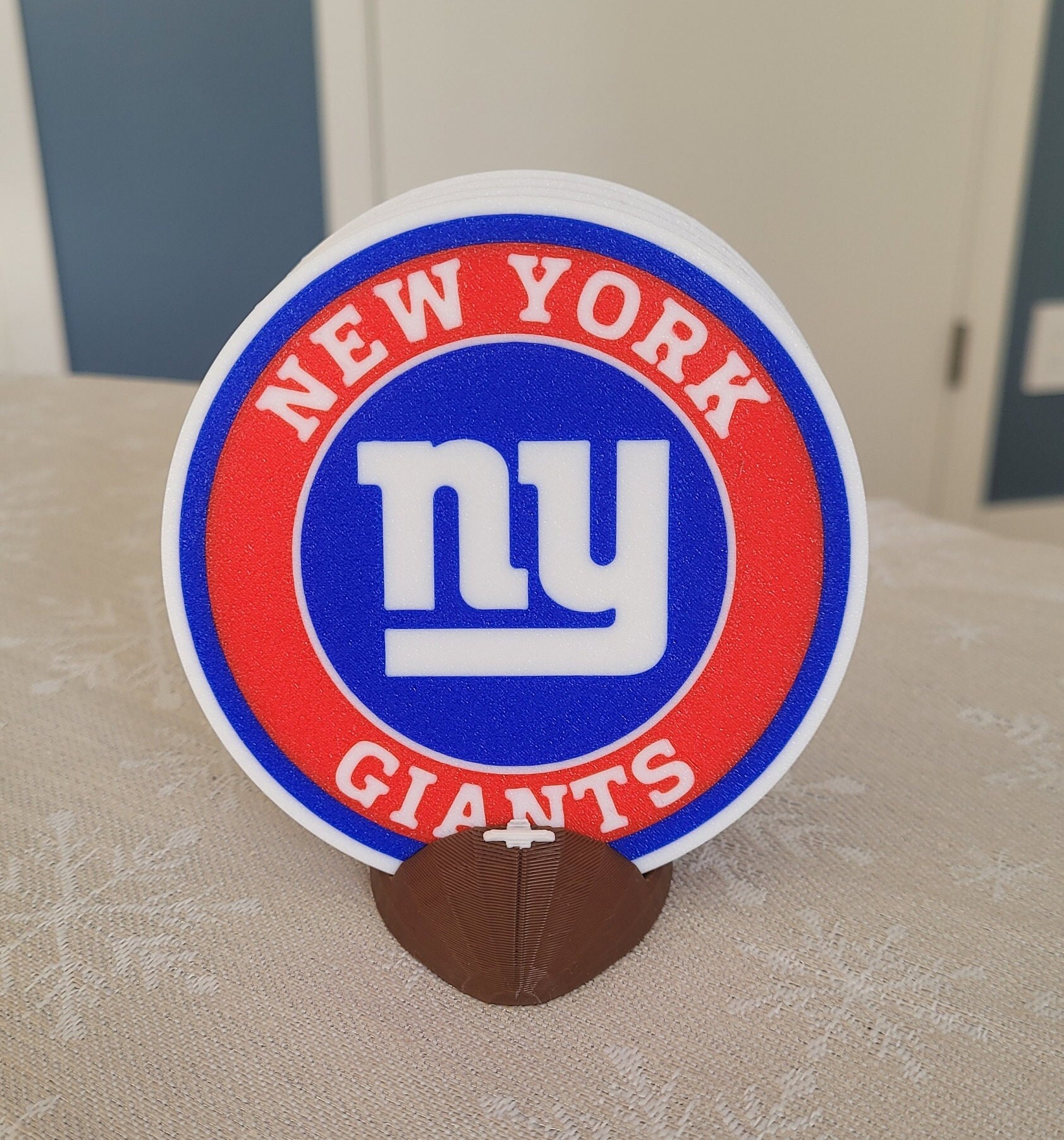 New York Giants Coasters Set 3D Printed set of 4 Etsy
