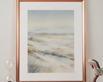 Watercolor Neutral Coastal Landscape | PRINTABLE Download Coastal Thyme Designs |