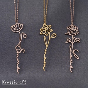 Personalised Flower Name Necklace