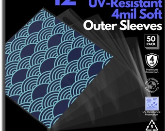 50 UV-Resistant Vinyl Record Soft Outer Sleeves by Vinyl Supply Co. - Archival Quality HDPE Outer Sleeves For Vinyl Records - 4 mil (.004")