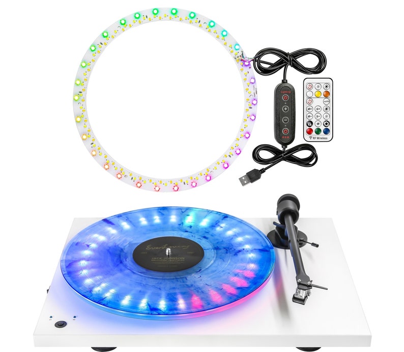 LED Turntable Kit by Vinyl Supply Co. LED Light Enhancement Add-on Kit for Vinyl Record Turntables. 13 Colors to Match Your Music image 2