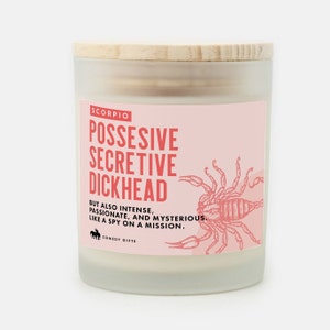 Candle Joke Scented Candle Funny Rude Candle Scorpio Candle Birthday Gift Candle Horoscope Birthday Gift Funny Joke Candle 11oz