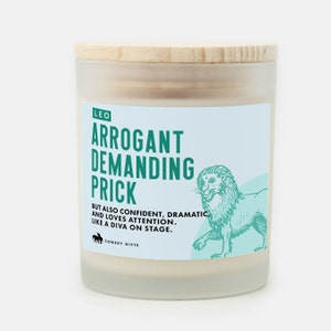 Candle Joke Scented Candle Funny Rude Candle Leo Candle Birthday Gift Candle Horoscope Birthday Gift Funny Joke Candle 11oz