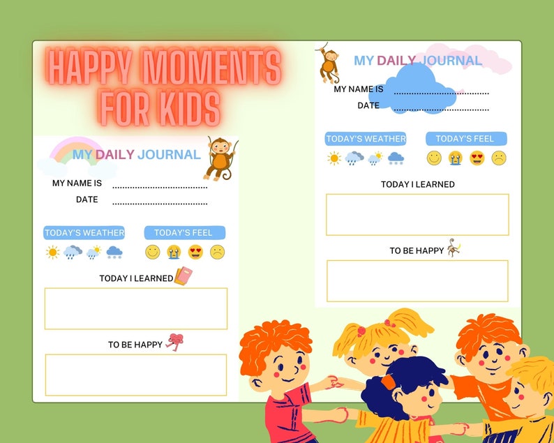 Kids Daily Journal Printable Kids Journal DIY Journal - Etsy