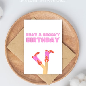 Cartes d'anniversaire imprimables Cowboy A5/A6 | Carte d'anniversaire pour lui/elle | Téléchargement instantané | Blanc à l'intérieur pour votre propre message