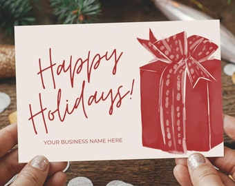 Christmas Thank You Card, Small Business DIY Holiday Printable, Thanks For Your Purchase Template, Editable Canva,