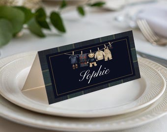 Ralph Lauren Baby Shower Decor, Printable Polo Bear Place Card Template, Printable Place Cards DIY Printable Dinner Name Tag for Baby Shower